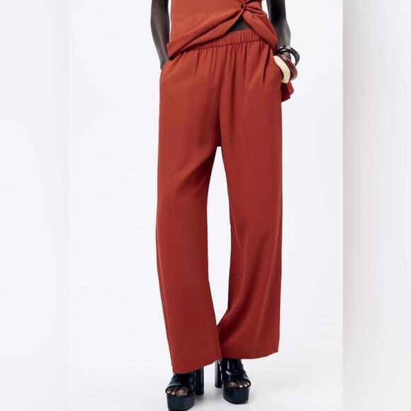 Zara ZW COLLECTION PAJAMA PANTS - Picture 1 of 14